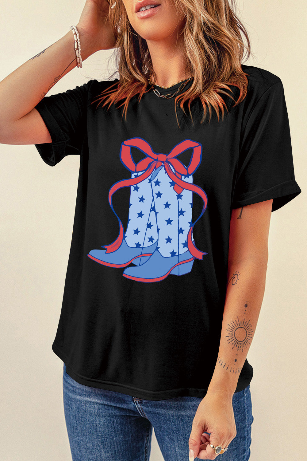 Boot & Bow Graphic Short Sleeve T-Shirt