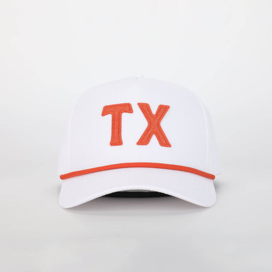 Texas / TX Hat in Stadium White & Austin Orange