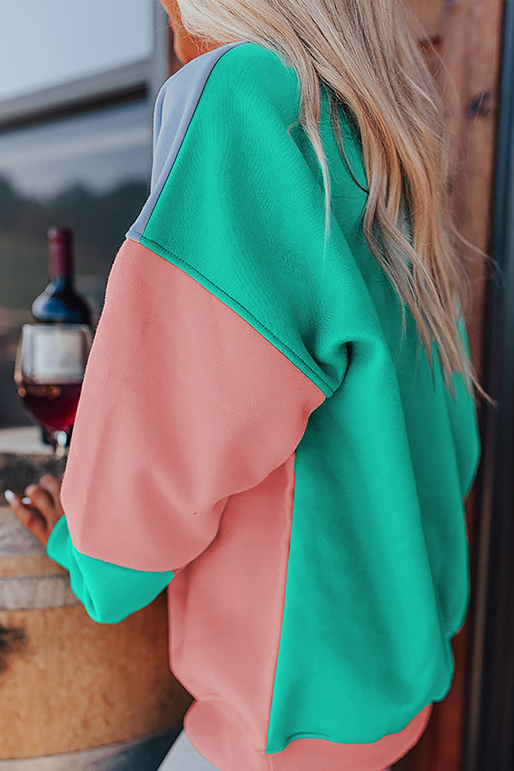 Color Block Long Sleeve Sweatshirt