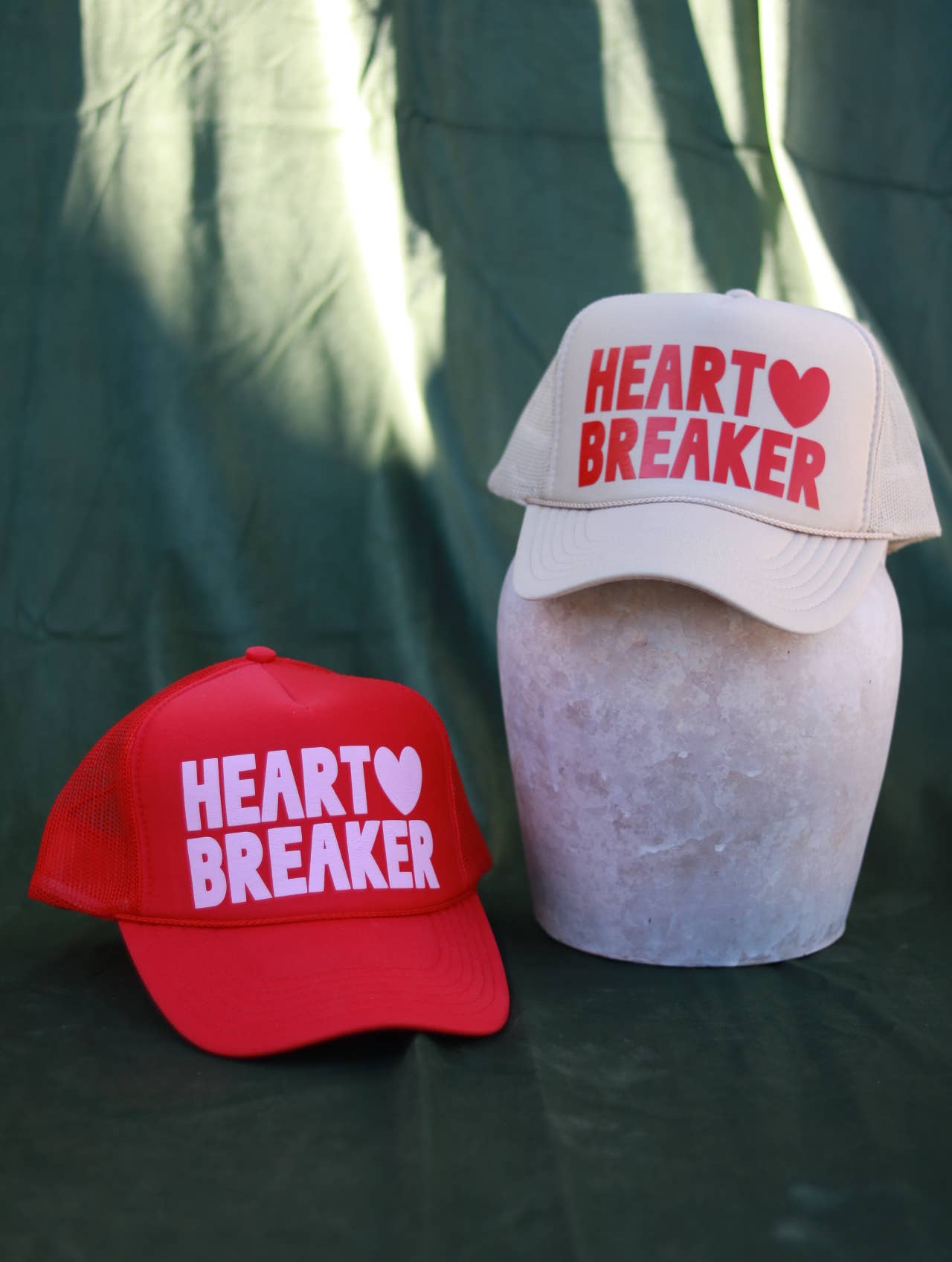 Heart Breaker Trucker Hat - Green/Pink