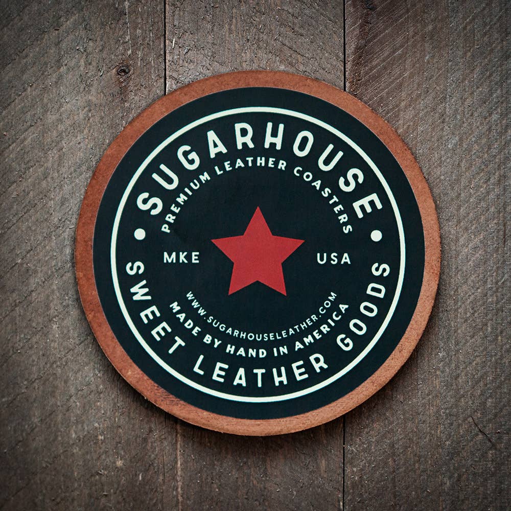 Texas Leather Coaster