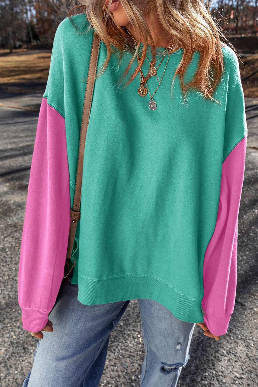 Contrast Long Sleeve Sweatshirt