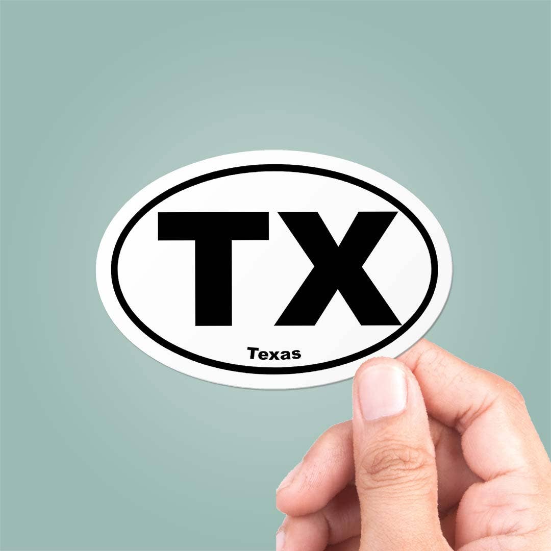 Texas TX State Oval Sticker Vinyl Decal