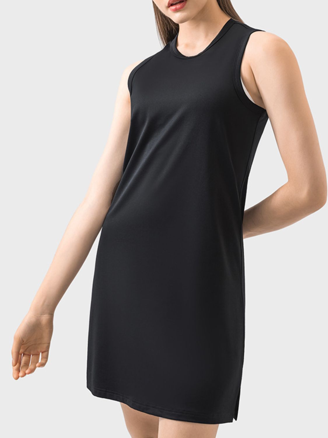 Round Neck Sleeveless Active Dress