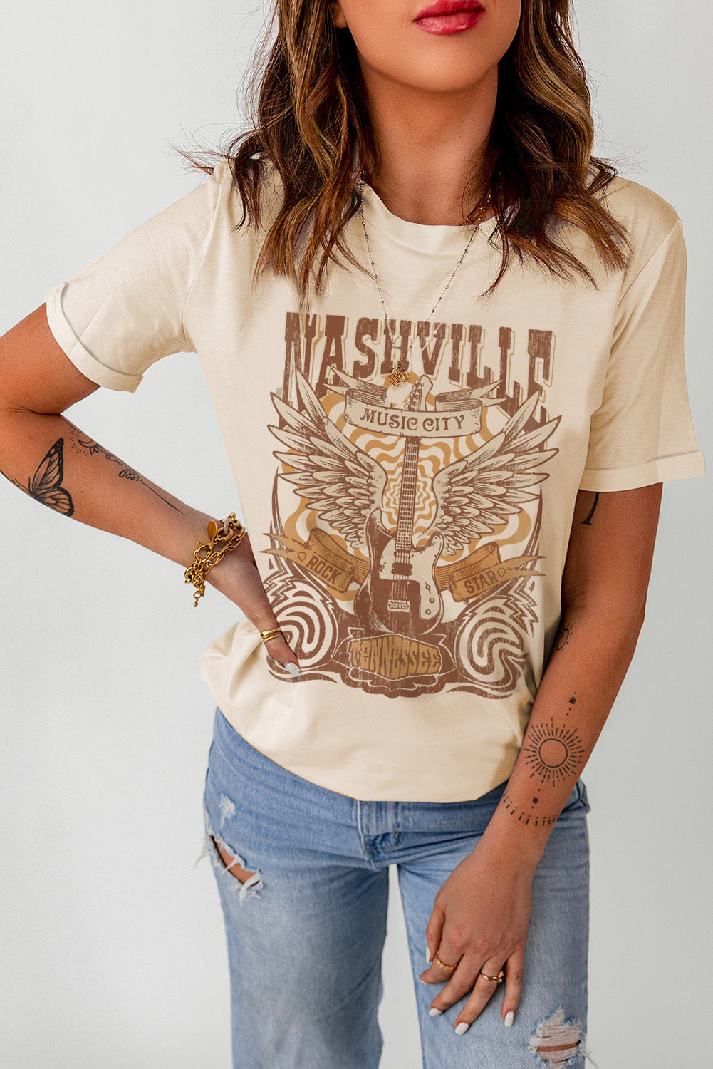 Nashville Short Sleeve T-Shirt - Cream