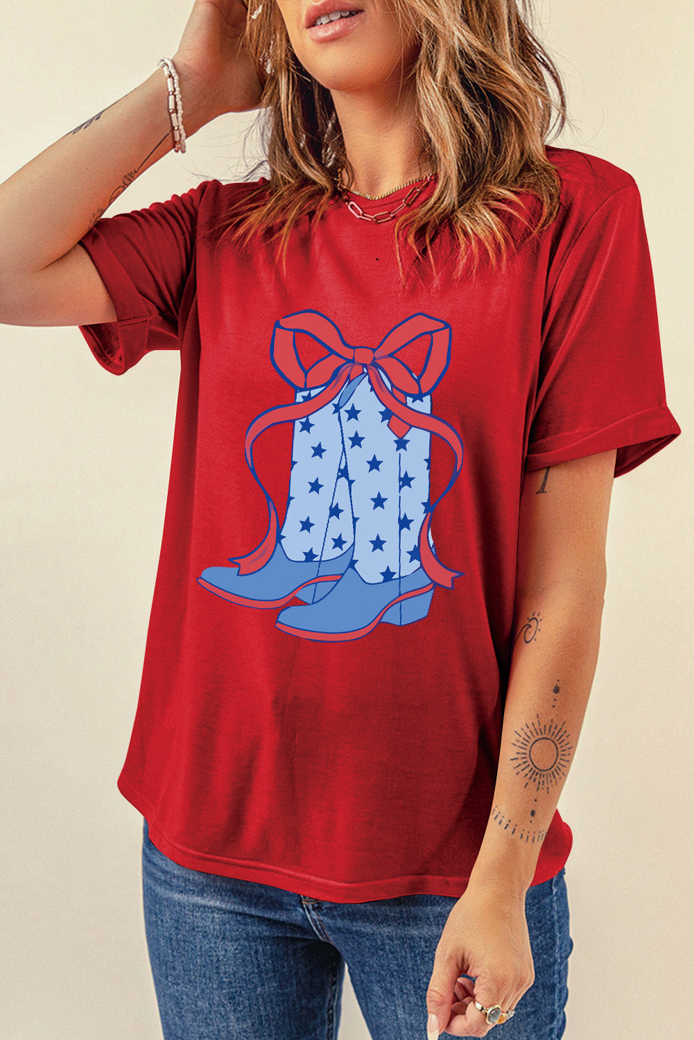 Boot & Bow Graphic Short Sleeve T-Shirt