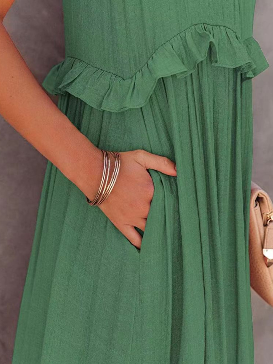 Rochelle Ruffled Maxi Dress with Pockets