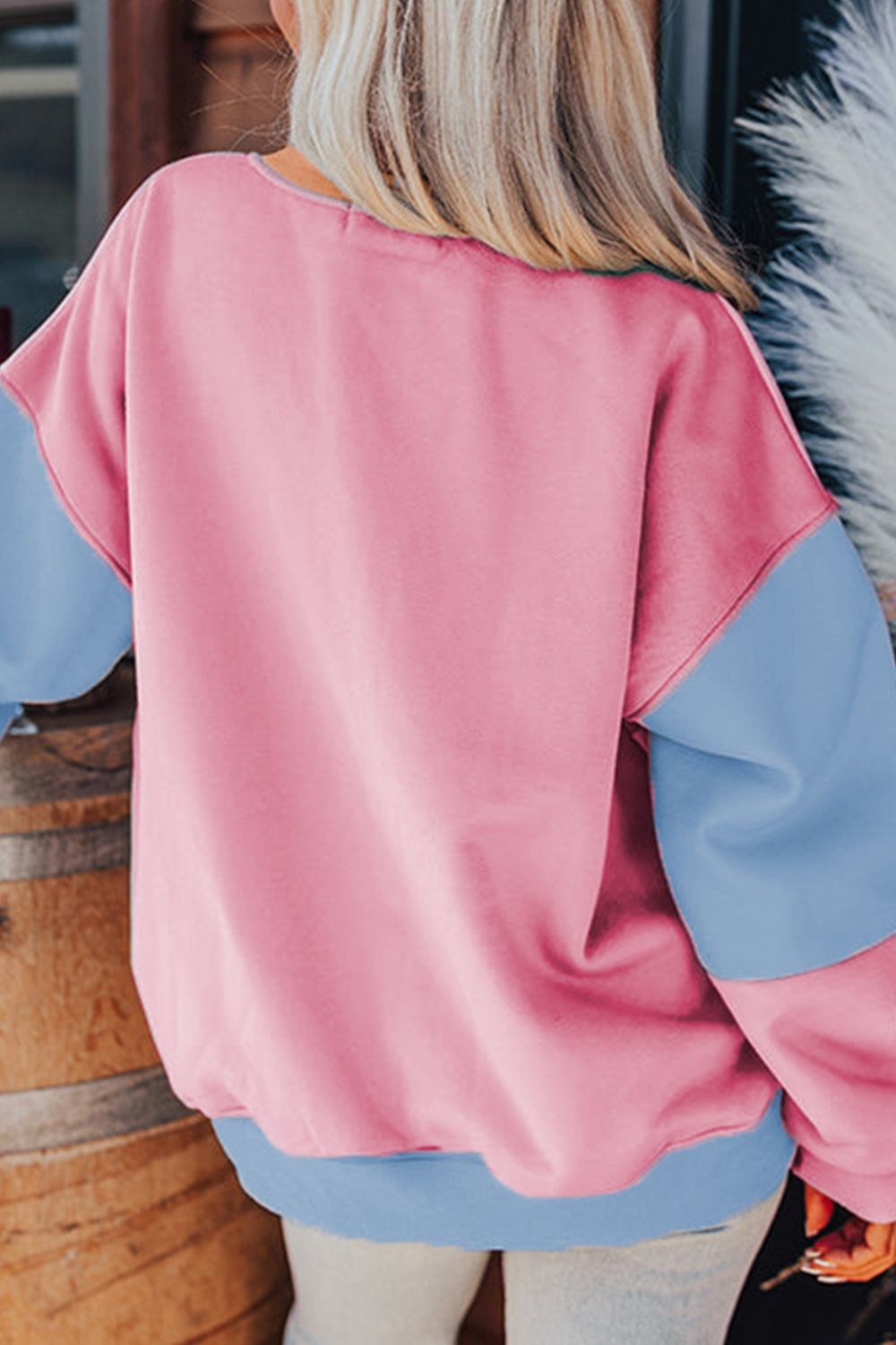 Color Block Long Sleeve Sweatshirt