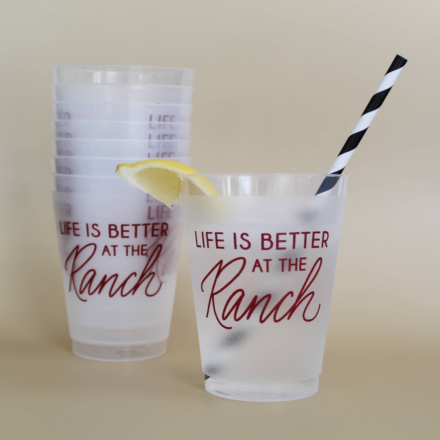 Life is Better At The Ranch | Frosted Acrylic 16oz Set of 8