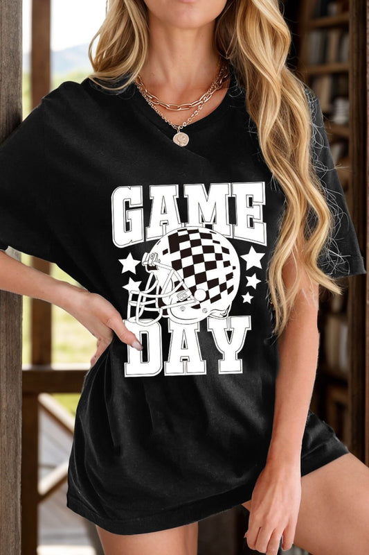 GAME DAY Helmet Short Sleeve T-Shirt - Black