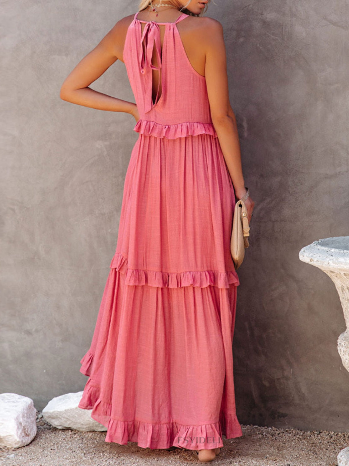 Rochelle Ruffled Maxi Dress with Pockets