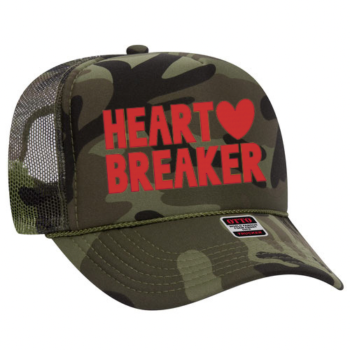 Heart Breaker Trucker Hat - Green/Pink