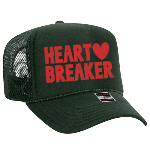 Heart Breaker Trucker Hat - Green/Pink