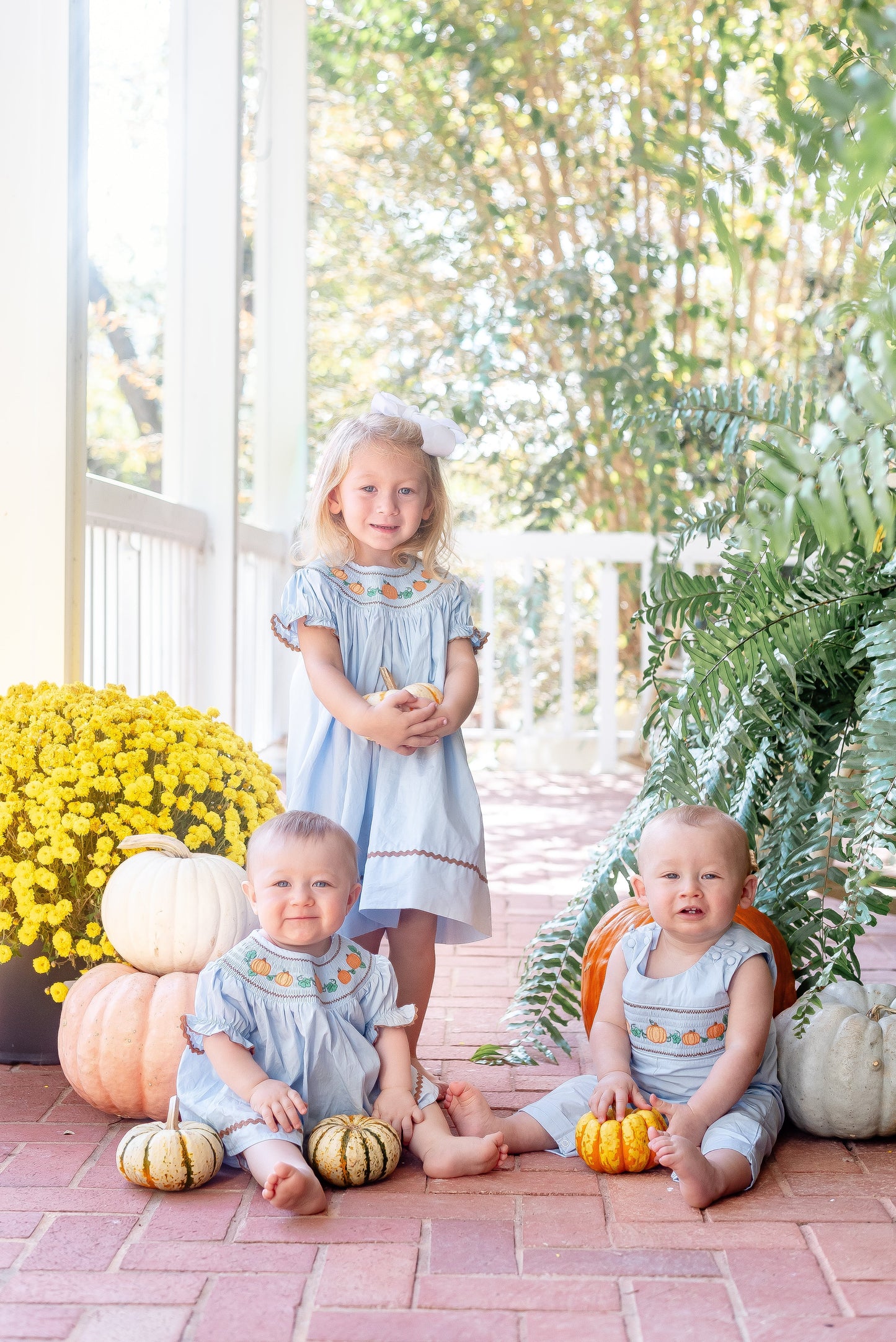 Blue Pumpkin Smocked Bishop Dress