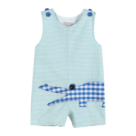 Aqua Striped Gator Shortall