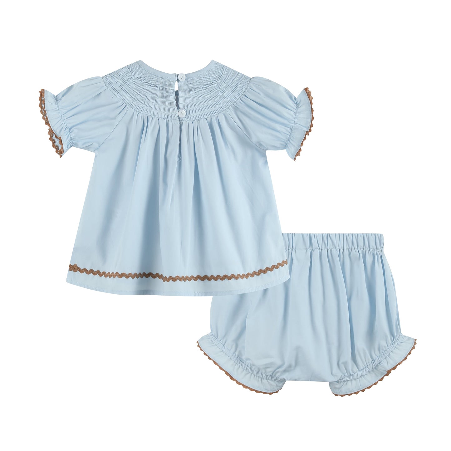 Blue Pumpkin Smocked Dress and Bloomers Set