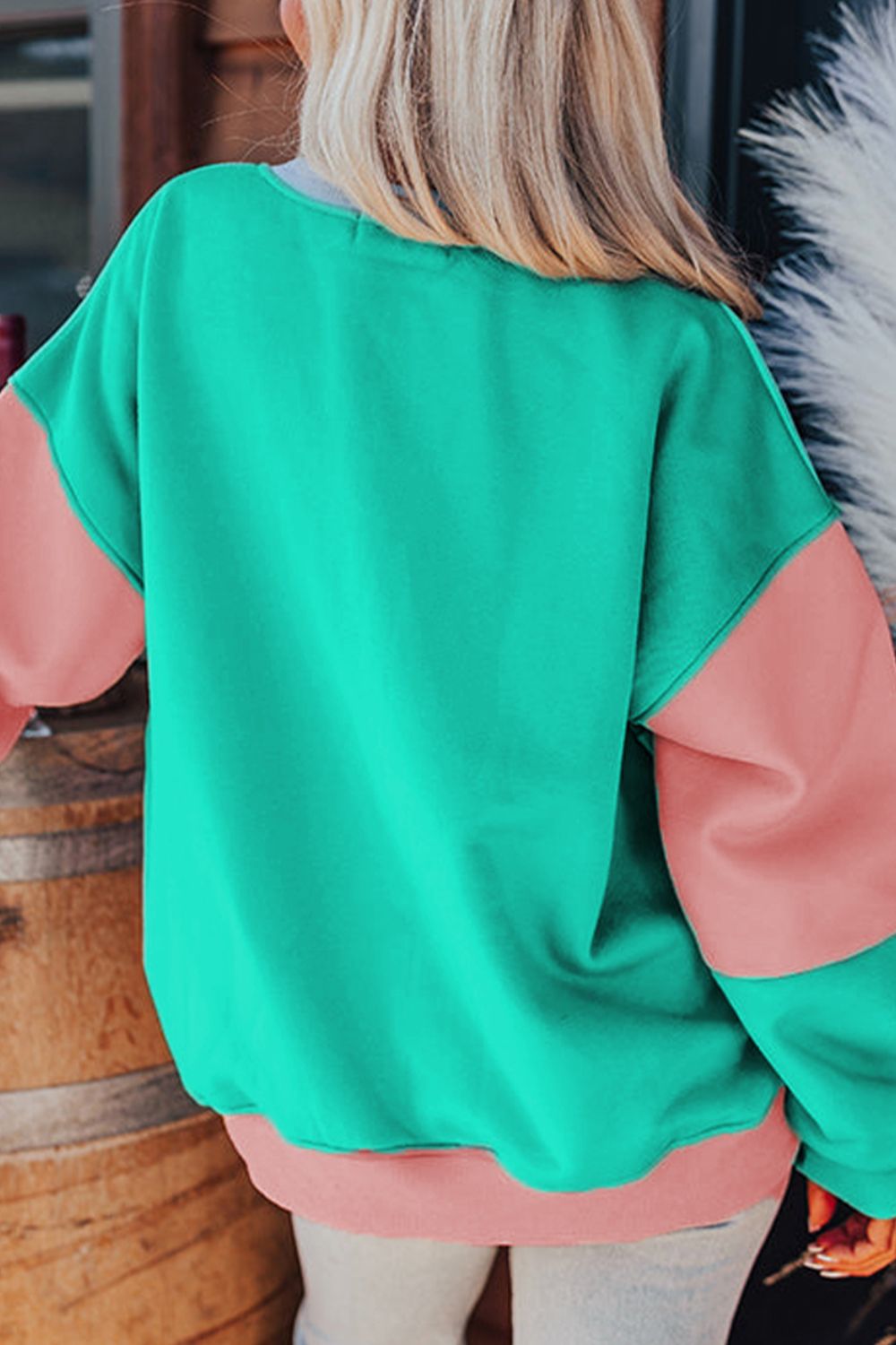 Color Block Long Sleeve Sweatshirt