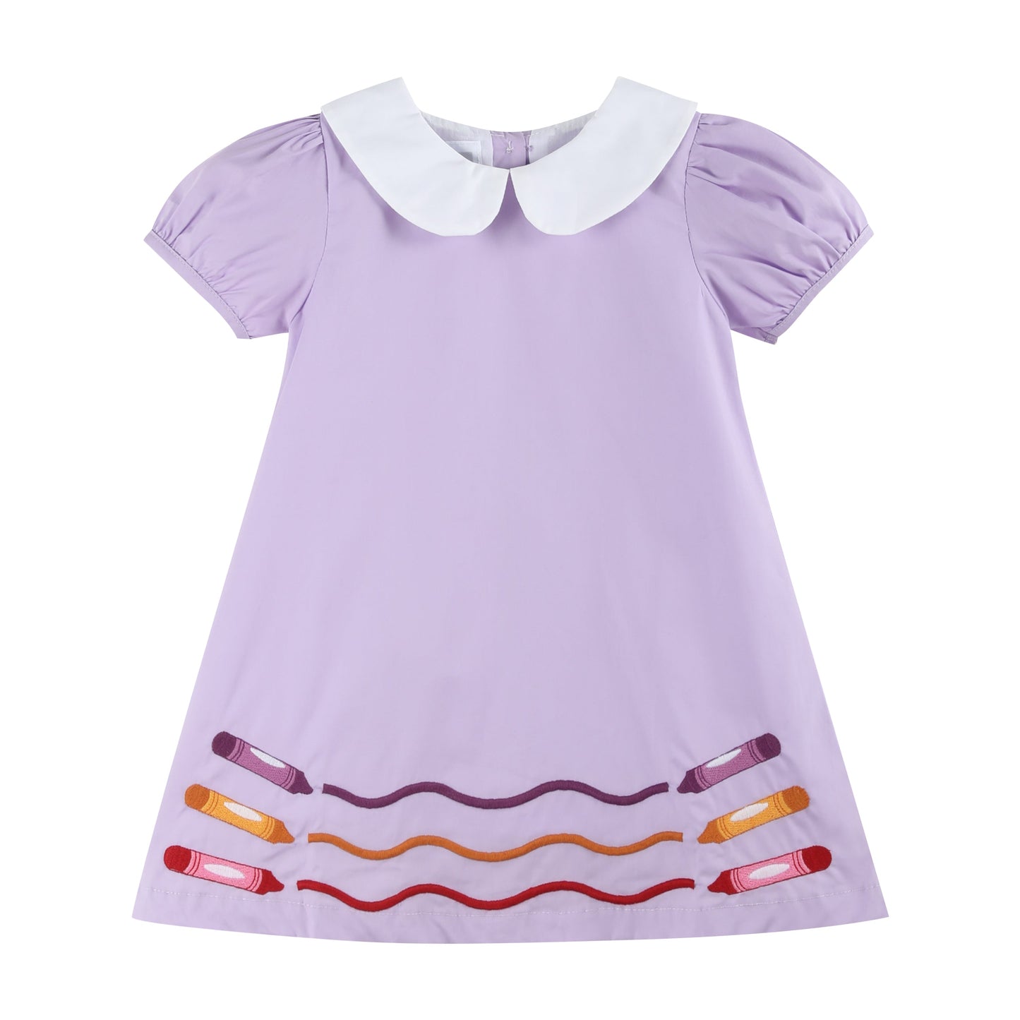 Purple Crayon Back to School Collared Dress