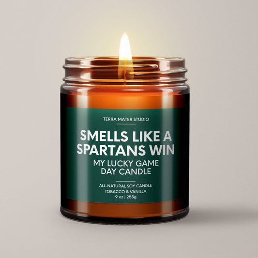 Smells Like A Spartans Win | Michigan Lucky Game Day Candle | Soy Wax Candle