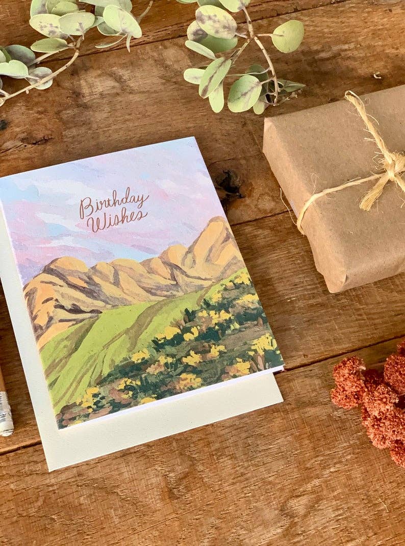 Birthday Wishes Mountain Greeting Card For Him