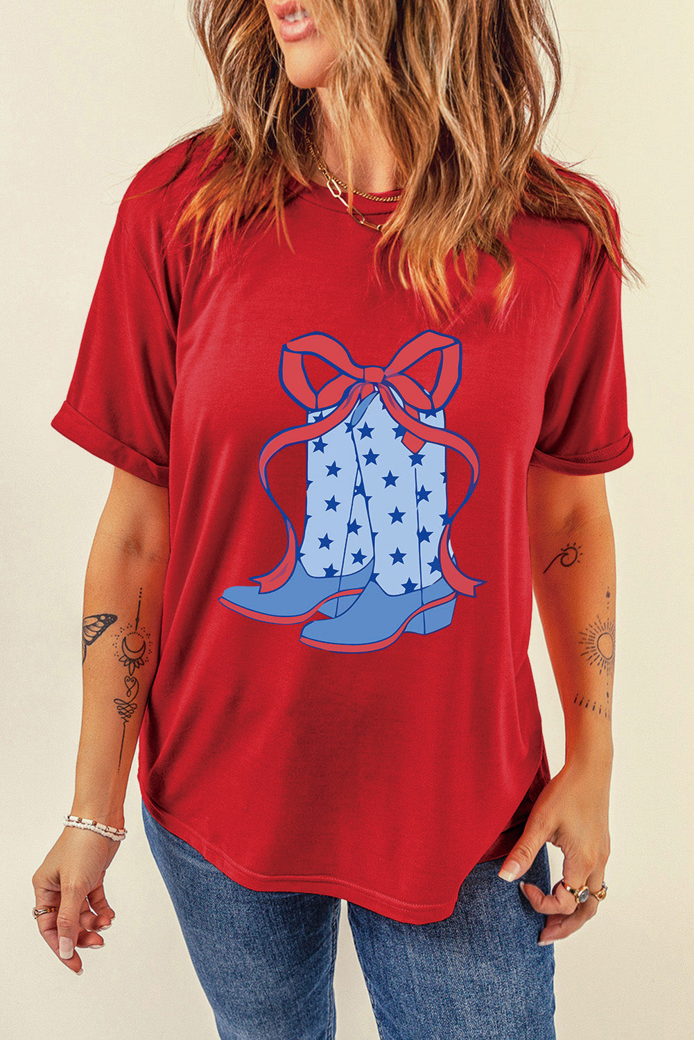 Boot & Bow Graphic Short Sleeve T-Shirt