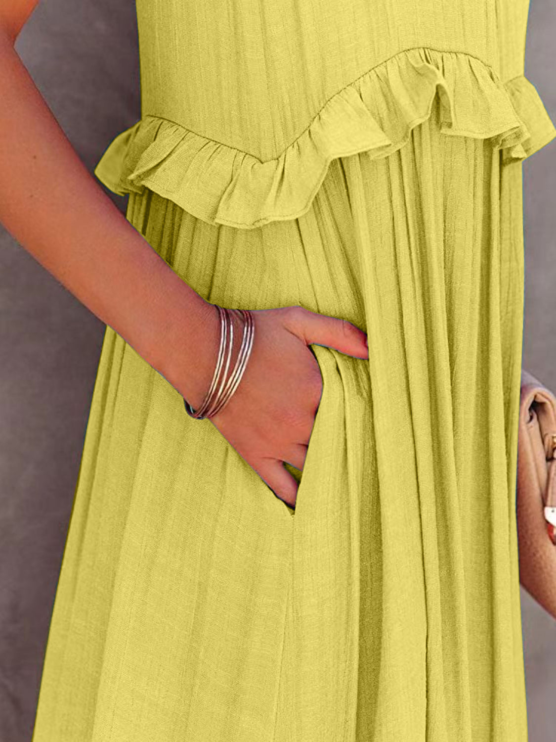 Rochelle Ruffled Maxi Dress with Pockets