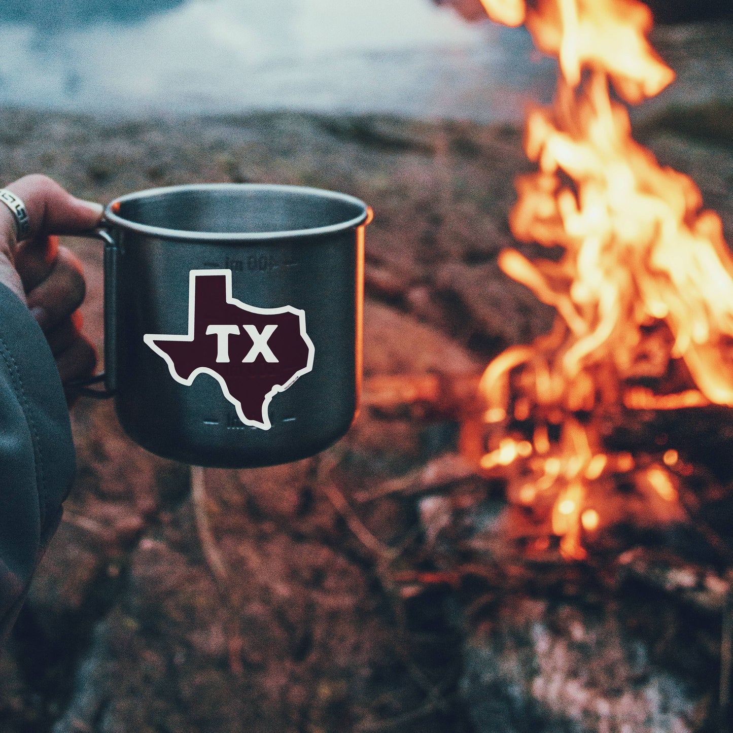 Texas Outline in Maroon Sticker