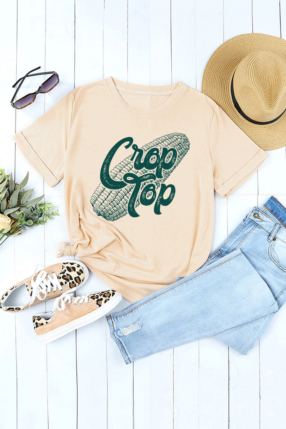 Crop Top Corn Graphic Tee