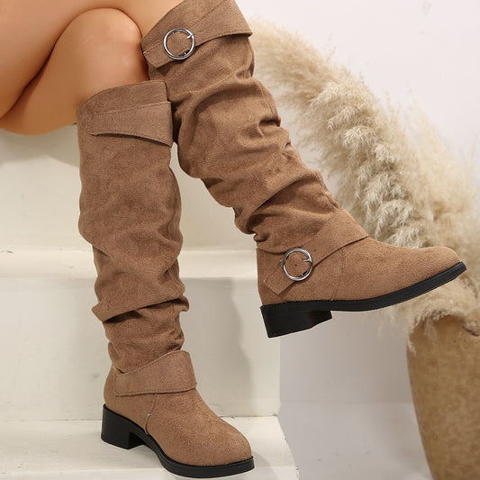 Slouchy Buckle Boots - 3 Colors!