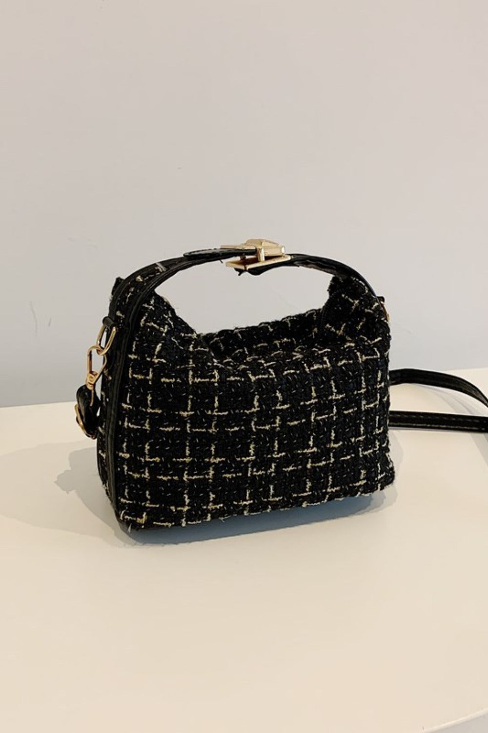 Woven Tweed Mini Shoulder Bag