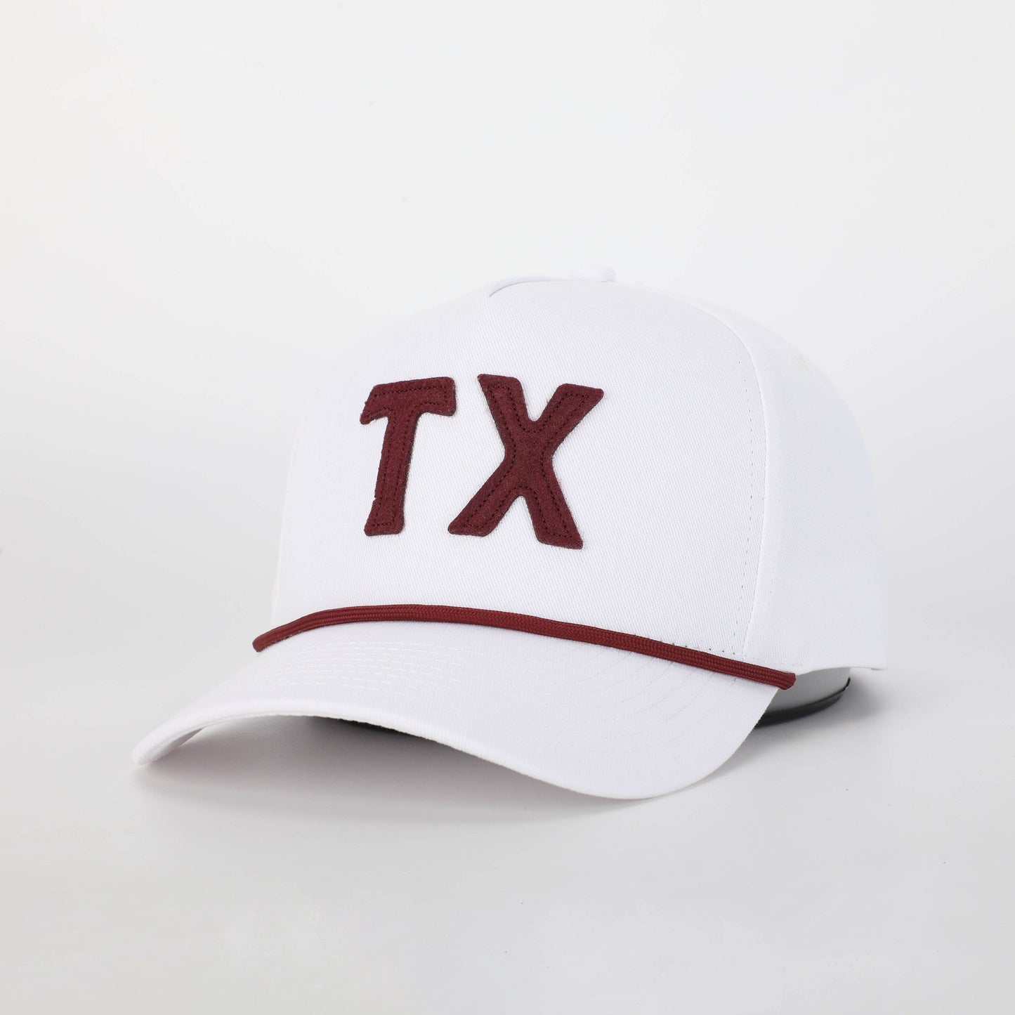 Texas / TX Hat in Stadium White & College Maroon