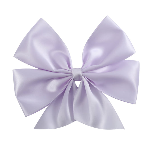 Lilac Mist Purple Satin Large Bow Hair Clip