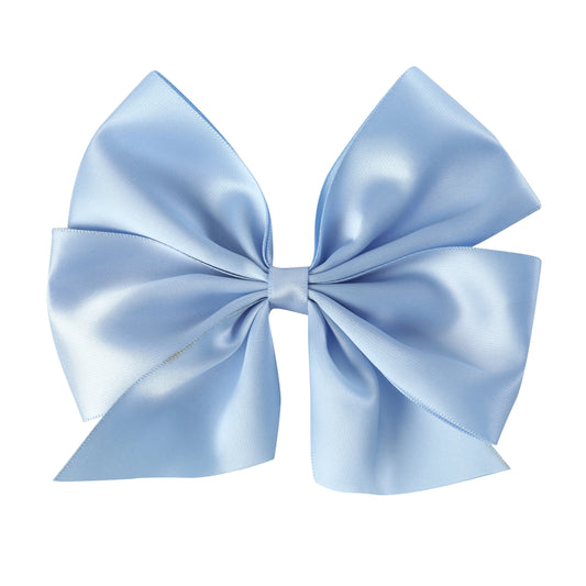 Coastal Blue Satin Bow Hair Clip