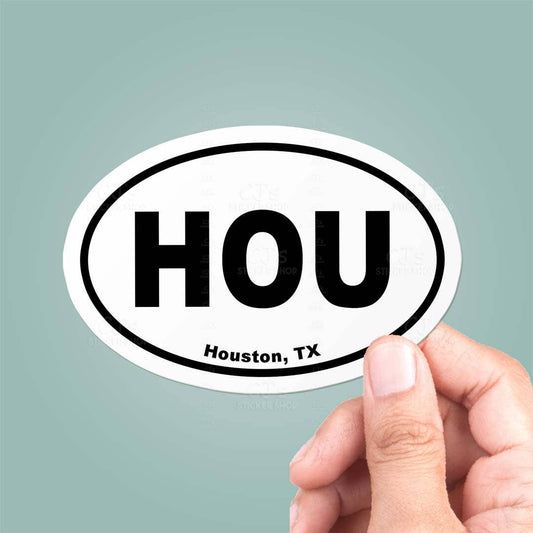 Houston, TX Oval Sticker Vinyl Decal