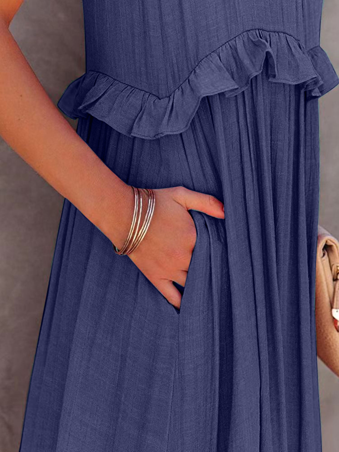 Rochelle Ruffled Maxi Dress with Pockets