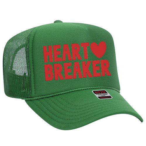 Heart Breaker Trucker Hat - Green/Pink