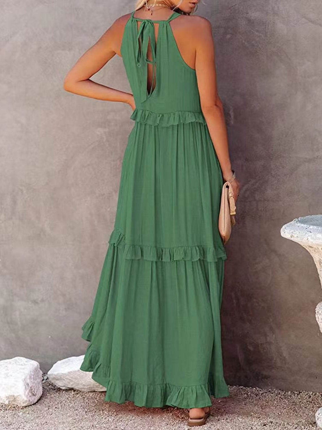 Rochelle Ruffled Maxi Dress with Pockets