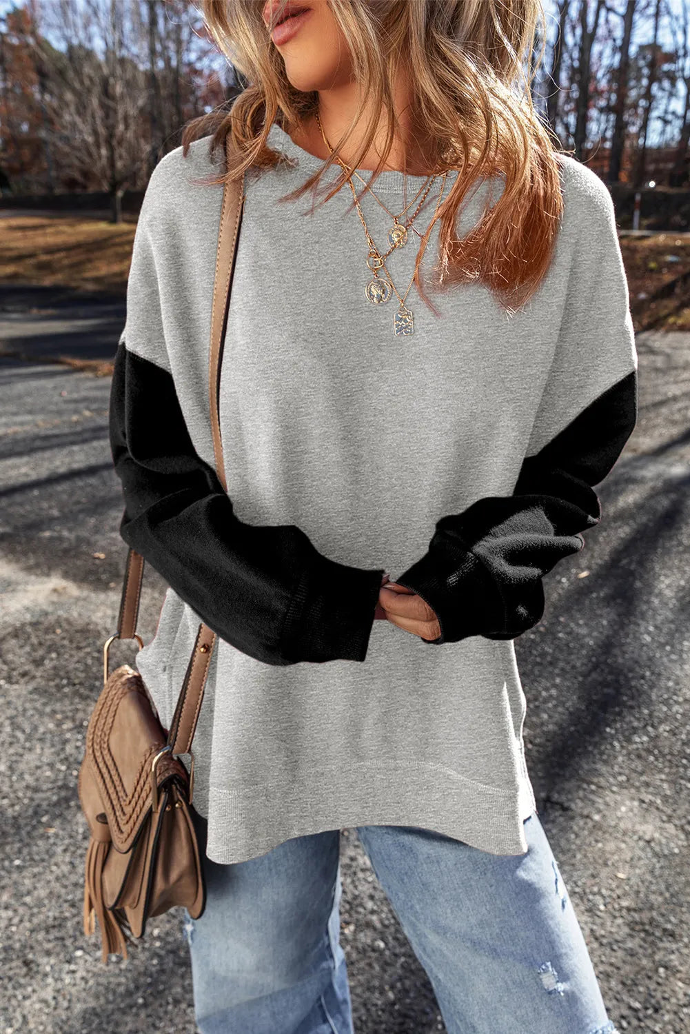 Contrast Long Sleeve Sweatshirt