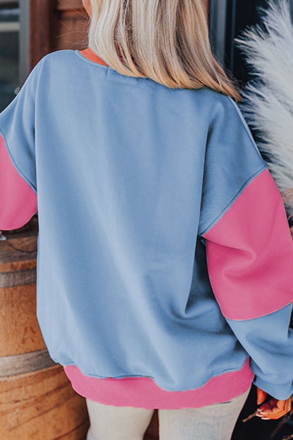 Color Block Long Sleeve Sweatshirt