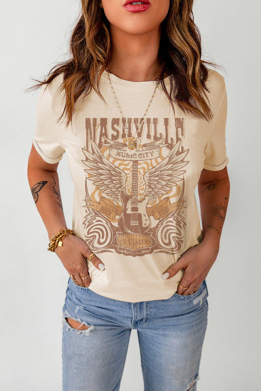 Nashville Short Sleeve T-Shirt - Cream