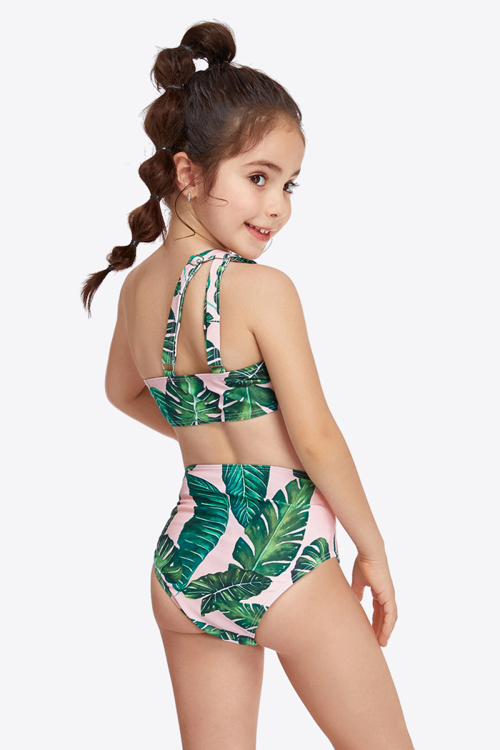 Ruffled One-Shoulder Buckle Detail Two-Piece Swim Set