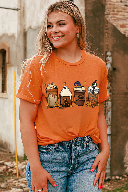 Halloween Coffee Graphic T-Shirt