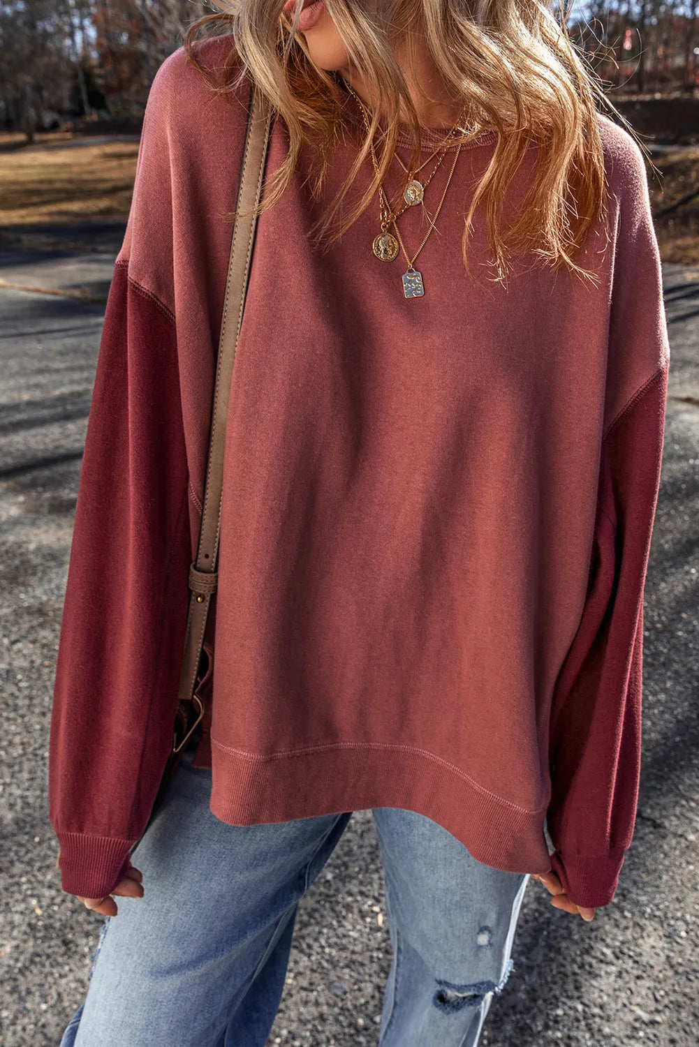 Contrast Long Sleeve Sweatshirt