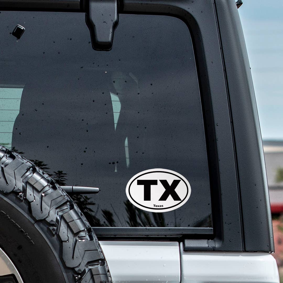 Texas TX State Oval Sticker Vinyl Decal