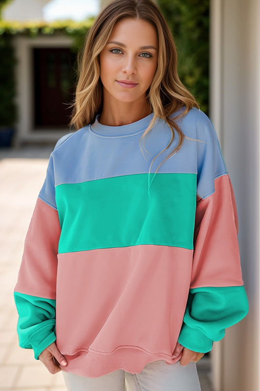 Color Block Long Sleeve Sweatshirt