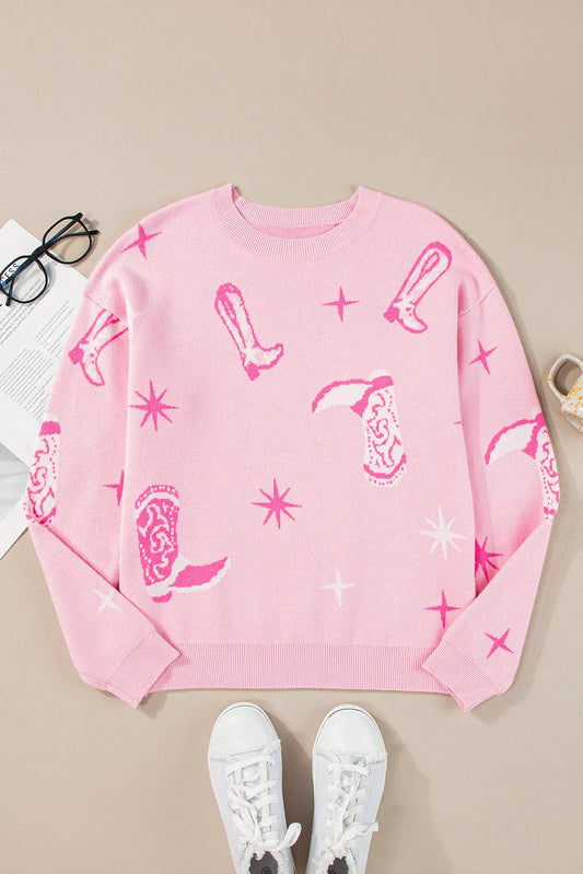 Boots Long Sleeve Top - Pink