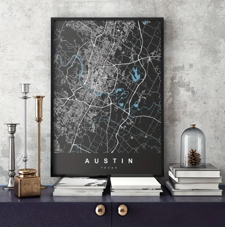 Iconic American Cities Map Poster