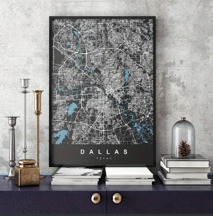 Iconic American Cities Map Poster