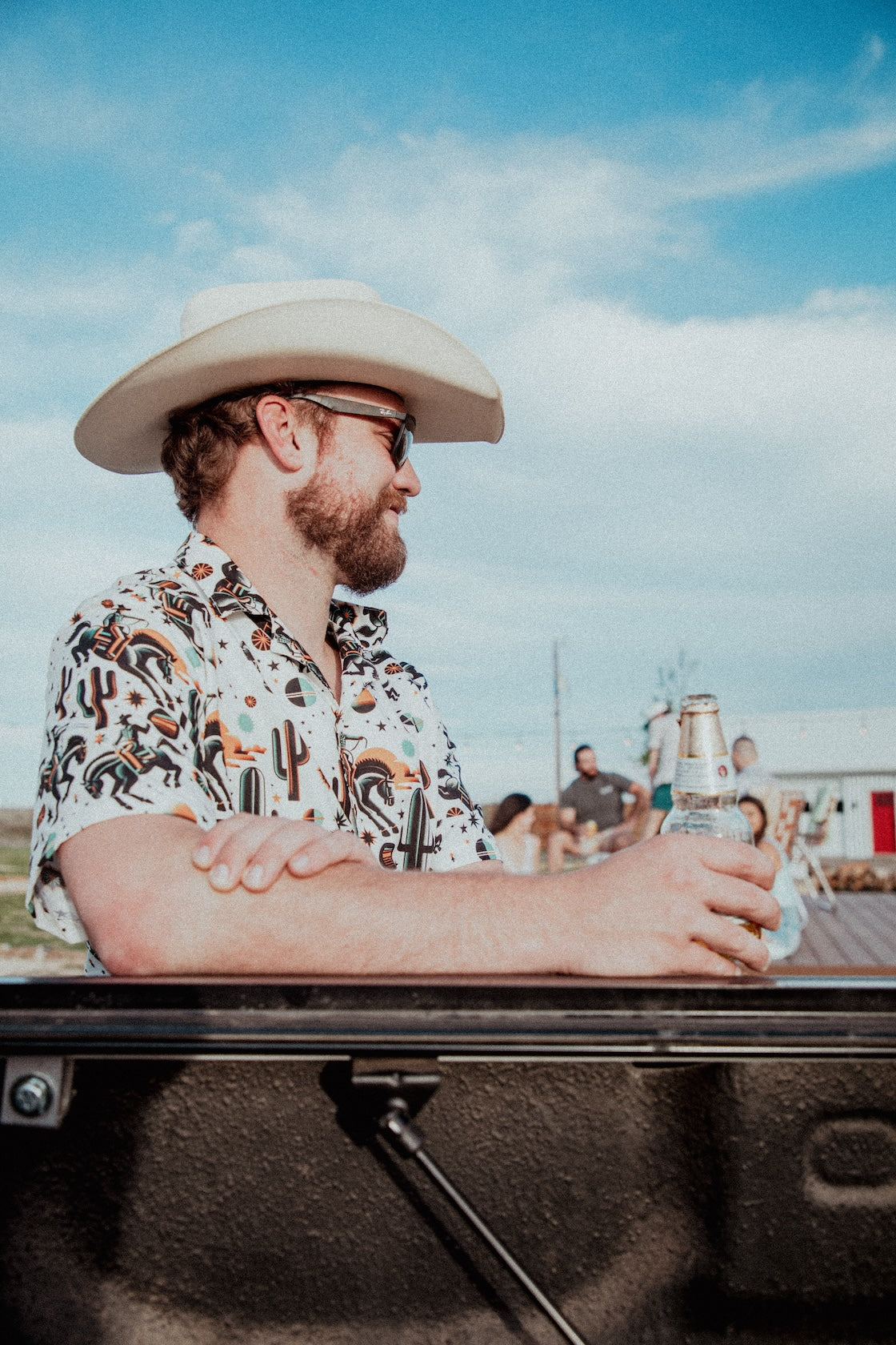 Cosmic Rodeo: Bucking Space Bronco Button-Up Shirt