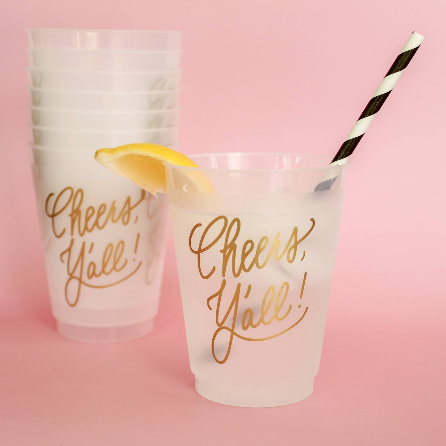 Cheers, Y'all! | Frosted Acrylic 16oz Set of 8 Cups